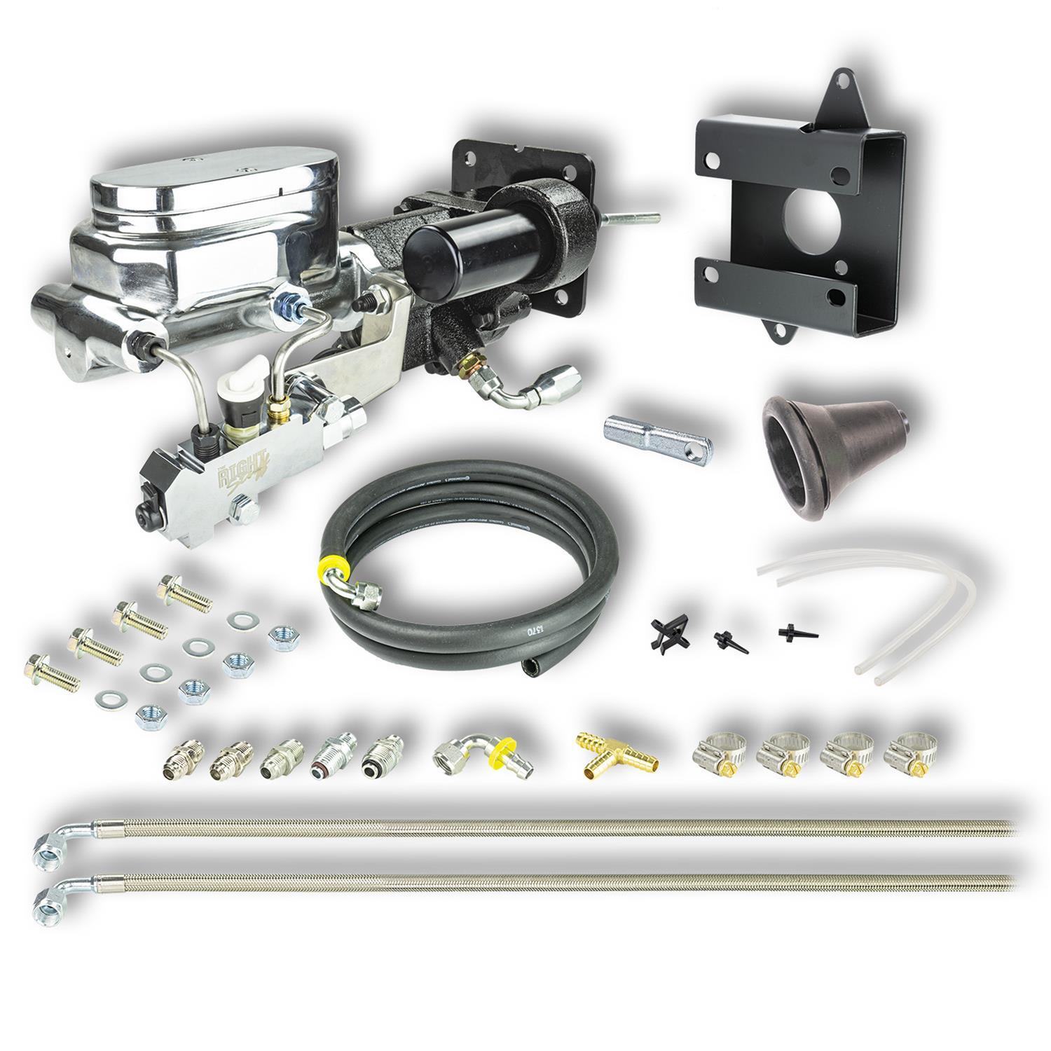 Right Stuff Detailing Hydro-Boost Brake Booster / Master Cylinder - 1.125 in Bore - Chrome - GM Fullsize Truck 1960-62