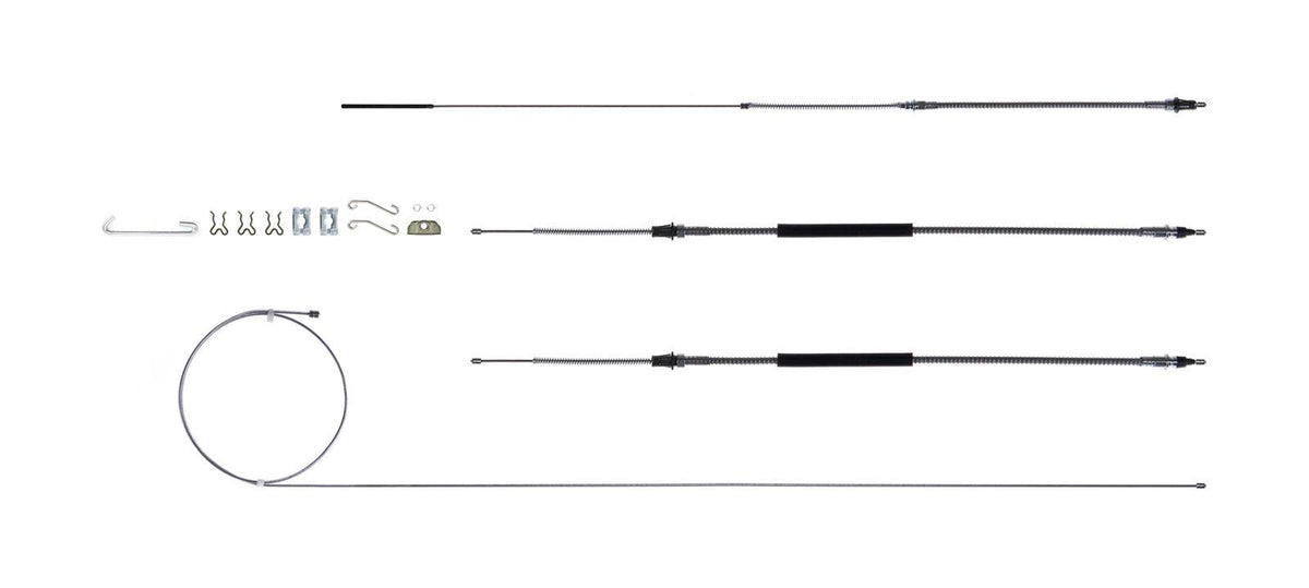 Right Stuff Detailing Parking Brake Cable Kit - Braided Stainless - GM A-Body 1968-72