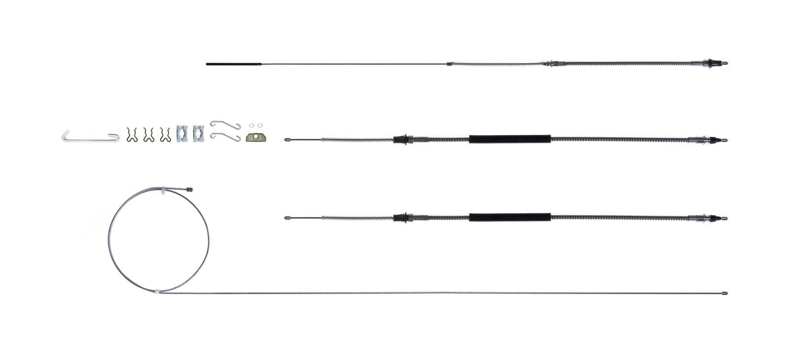 Right Stuff Detailing Parking Brake Cable Kit - Braided Stainless - GM A-Body 1968-72