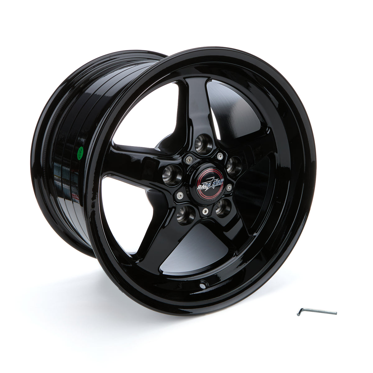 Race Star 92 Drag Star Bracket Racer GM Aluminum Wheel - 15 x 10 in - 7.250 in Backspace - 5 x 4.75 in Bolt Pattern - Black