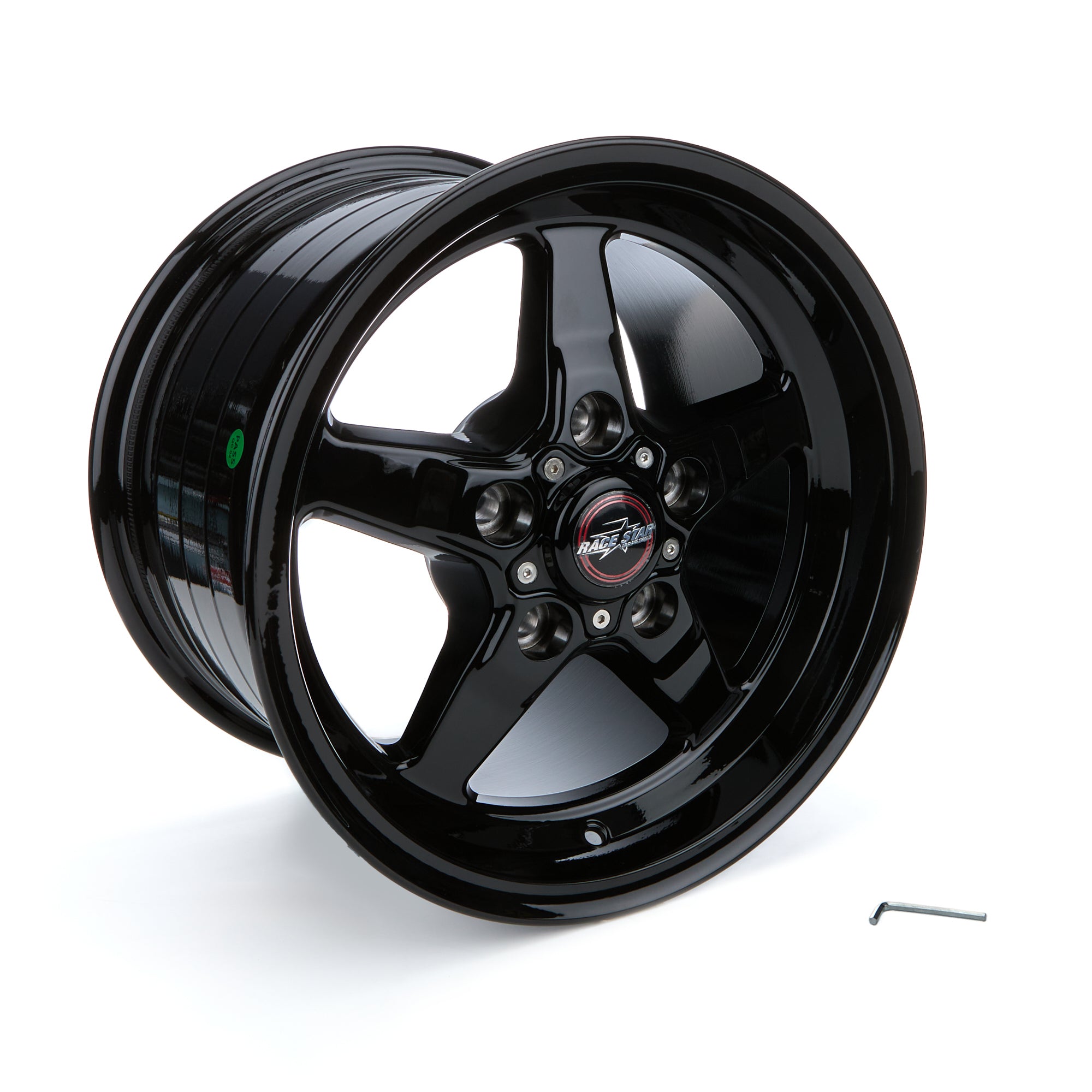 Race Star 92 Drag Star Bracket Racer GM Aluminum Wheel - 15 x 10 in - 7.250 in Backspace - 5 x 4.75 in Bolt Pattern - Black