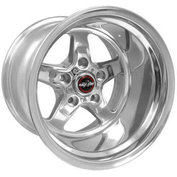 Race Star 92 Drag Star Aluminum Wheel - 15 x 12 in - 4 in Backspace - 5 x 4.75 in Bolt Pattern - Polished