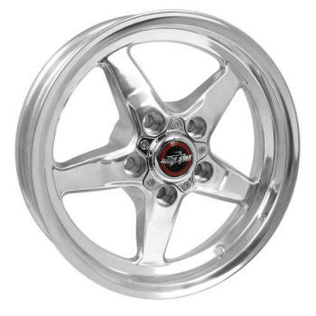 Race Star 92 Drag Star Aluminum Wheel - 15 x 3.75 in - 1.250 in Backspace - 5 x 4.75 in Bolt Pattern - Polished