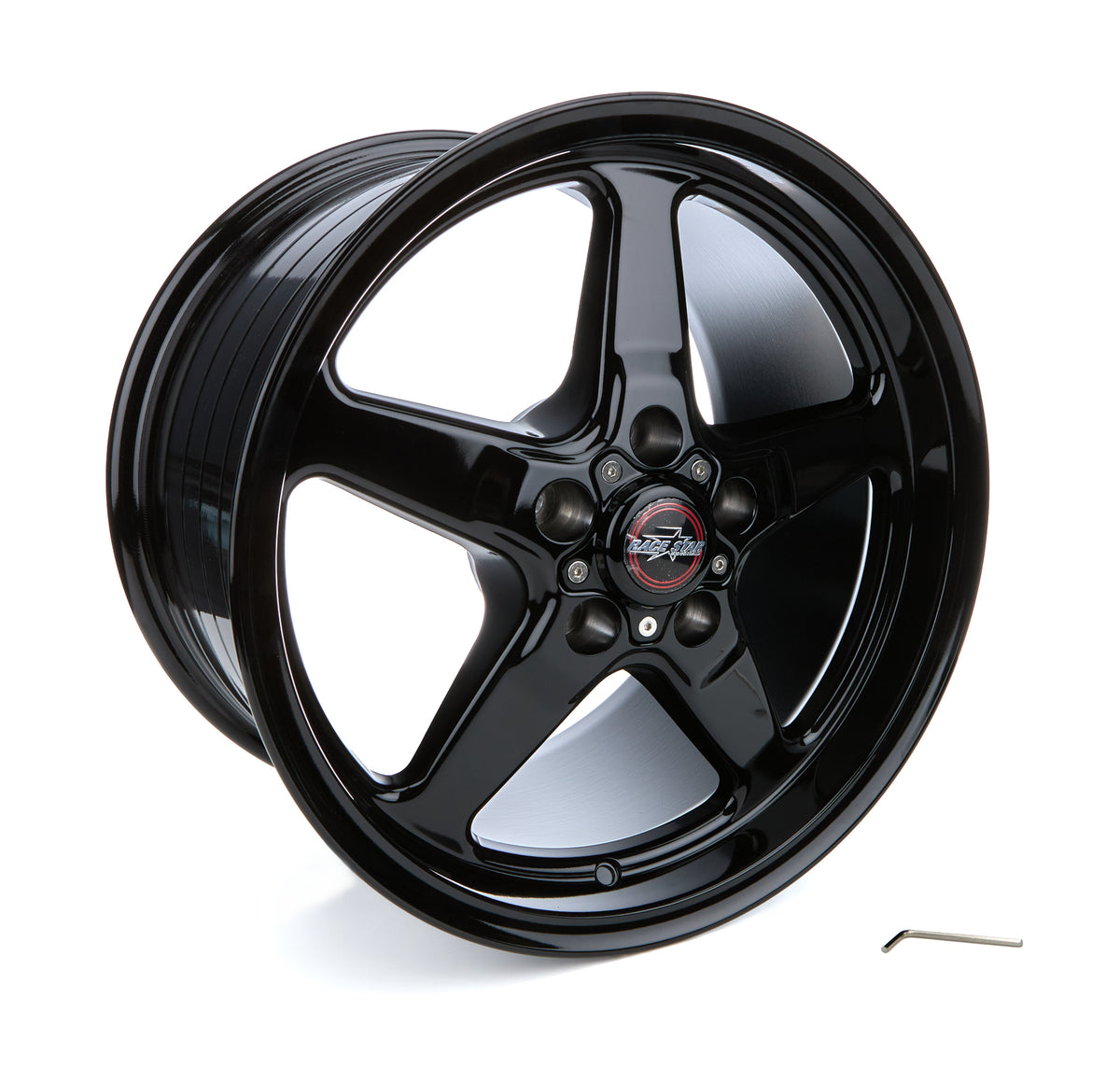 Race Star 92 Drag Star Bracket Racer Ford Aluminum Wheel - 17 x 10.5 in - 7.625 in Backspace - 5 x 4.5 in Bolt Pattern - Black