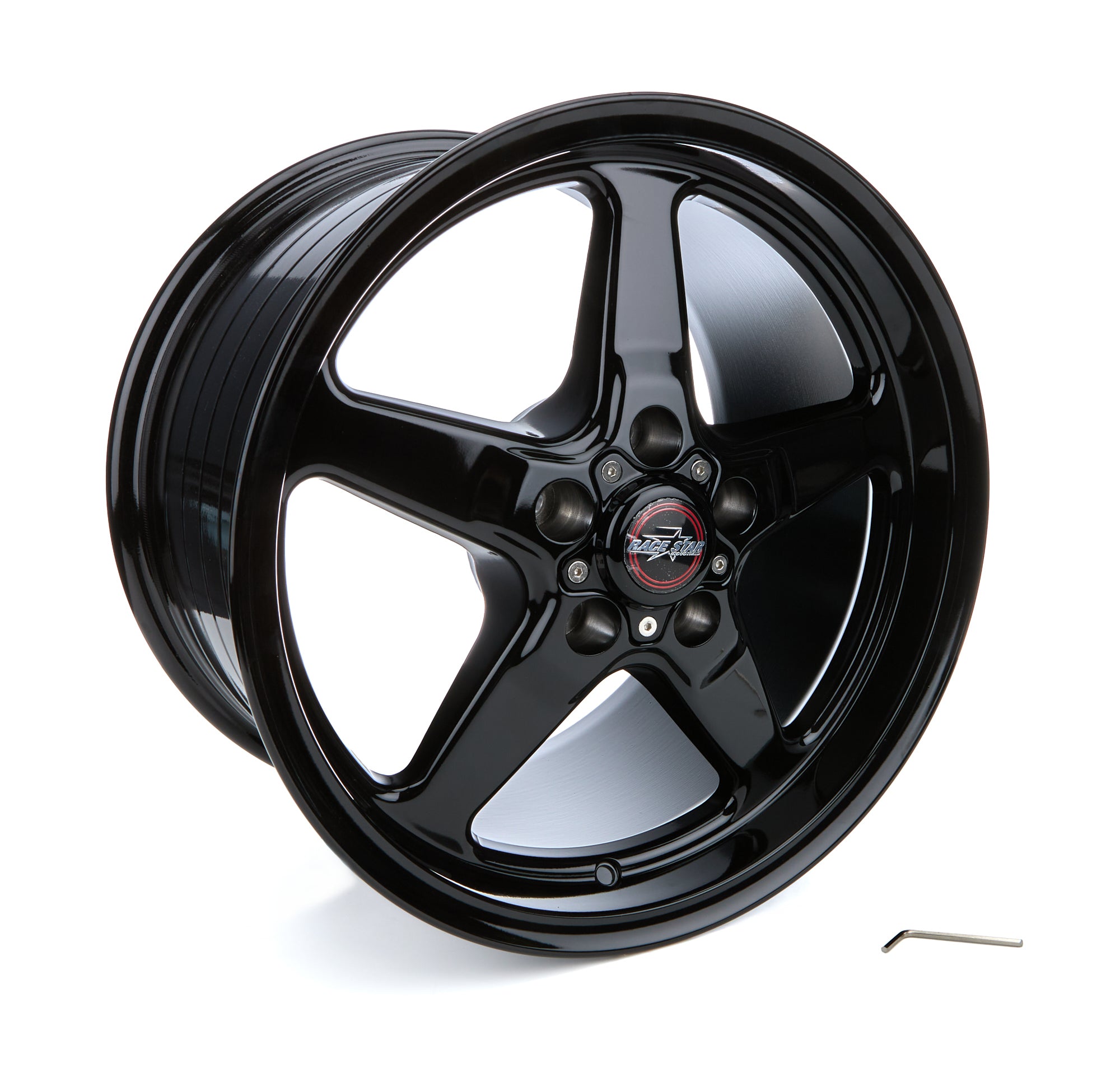 Race Star 92 Drag Star Bracket Racer Ford Aluminum Wheel - 17 x 10.5 in - 7.625 in Backspace - 5 x 4.5 in Bolt Pattern - Black