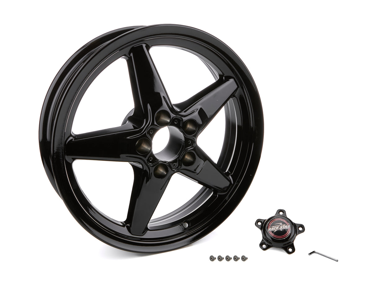 Race Star 92 Drag Star Bracket Racer Ford Aluminum Wheel - 17 x 4.5 in - 1.75 in Backspace - 5 x 4.5 in Bolt Pattern - Black