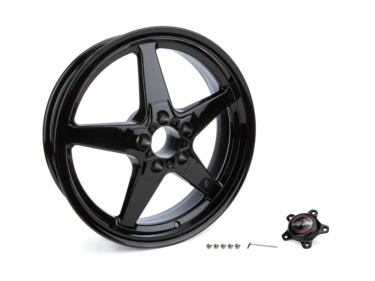 Race Star 92 Drag Star Bracket Racer Ford Aluminum Wheel - 18 x 5 in - 2 in Backspace - 5 x 4.5 in Bolt Pattern - Black