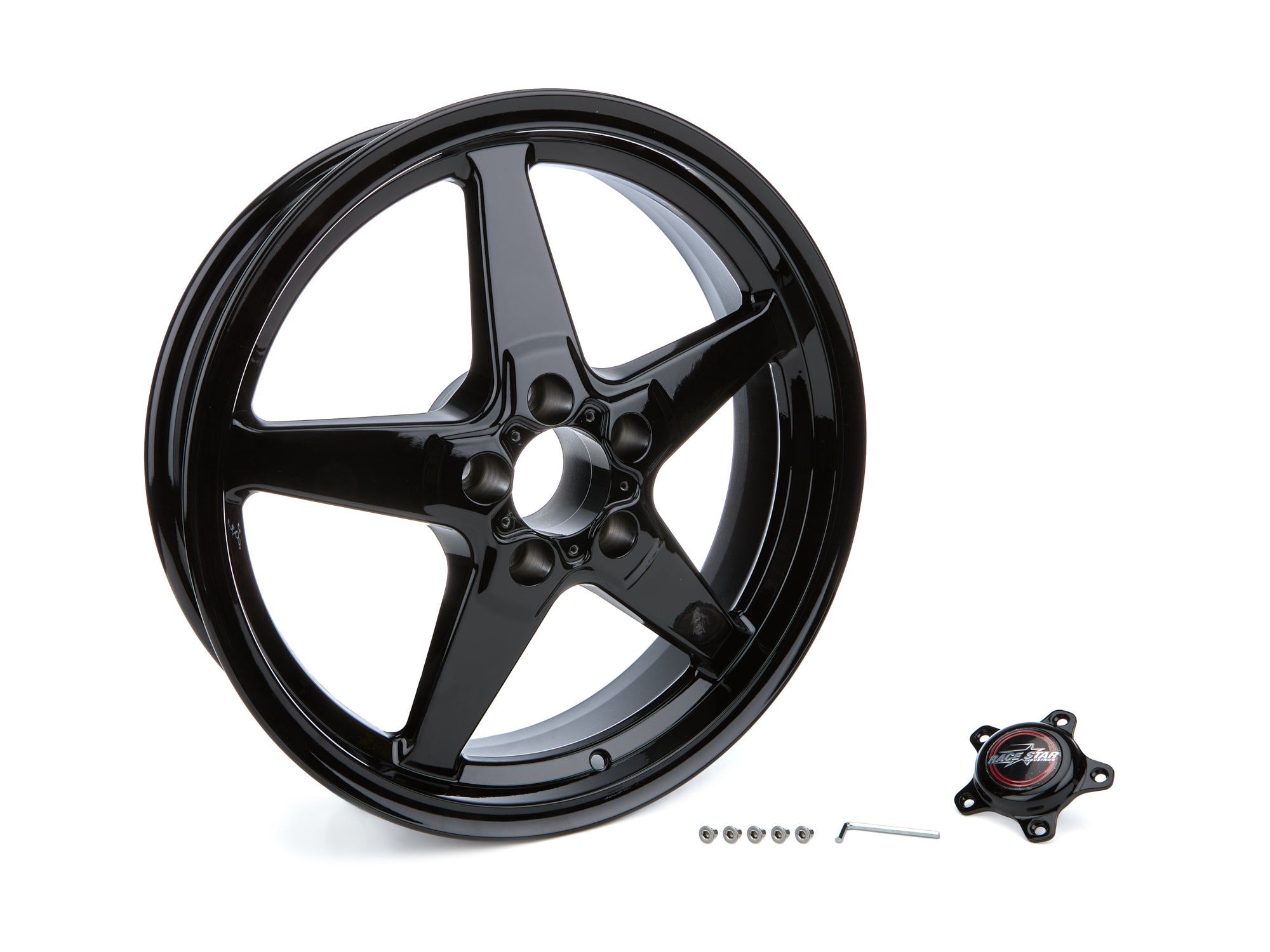 Race Star 92 Drag Star Bracket Racer Ford Aluminum Wheel - 18 x 5 in - 2 in Backspace - 5 x 4.5 in Bolt Pattern - Black