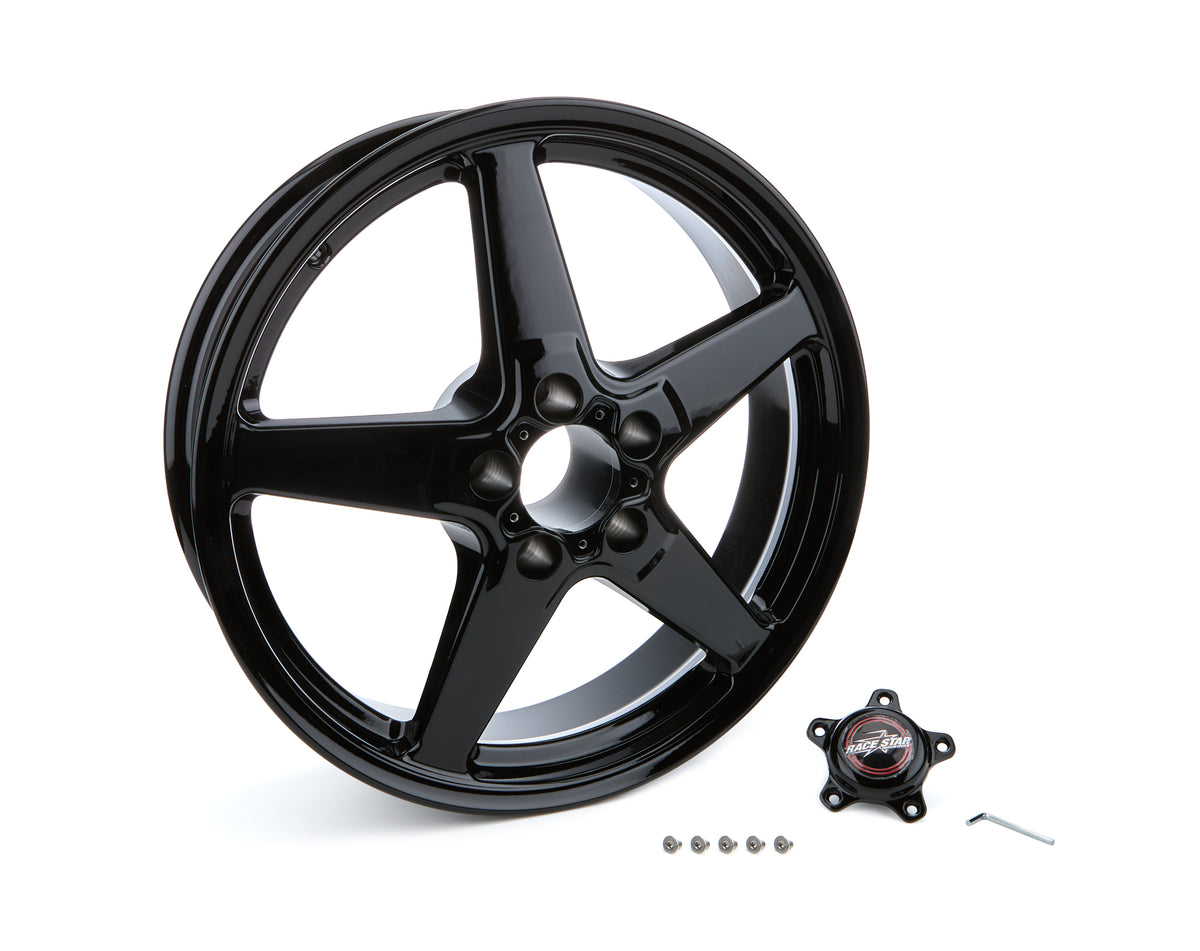 Race Star 92 Drag Star Bracket Racer Dodge Aluminum Wheel - 18 x 5 in - 2.130 in Backspace - 5 x 115 mm Bolt Pattern - Black