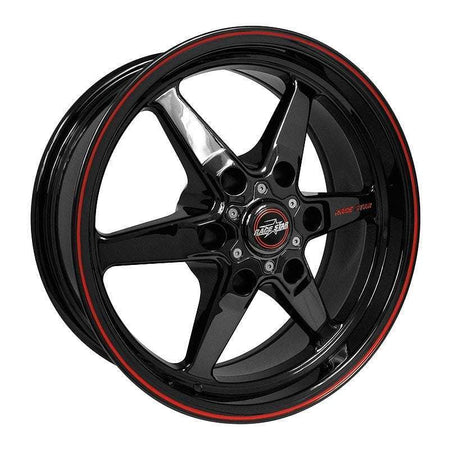 Race Star 93 Truck Star Aluminum Wheel - 17 x 7 in - 4.000 in Backspace - 6 x 5.50 in Bolt Pattern - Black Center - Black / Red Lip