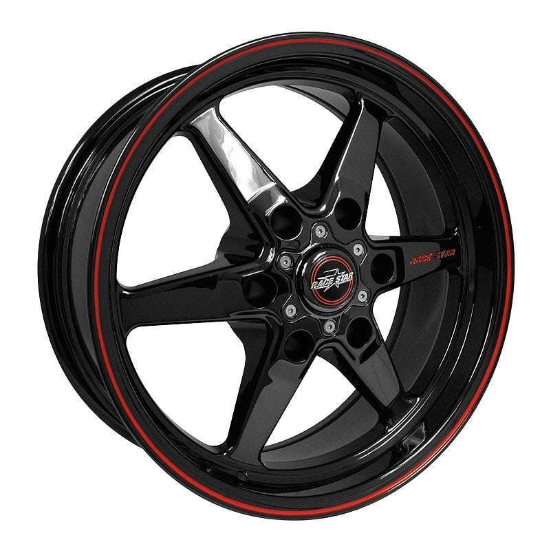 Race Star 93 Truck Star Aluminum Wheel - 17 x 9.5 in - 6.130 in Backspace - 6 x 5.50 in Bolt Pattern - Black Center - Black / Red Lip