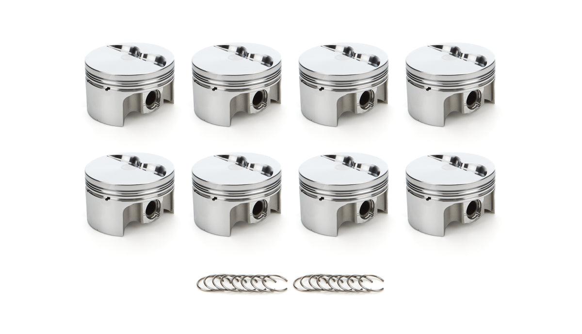 RaceTec AutoTec Forged Flat Top Piston - 4.040 in Bore - Coated Skirt - Small Block Chevy - (Set of 8)