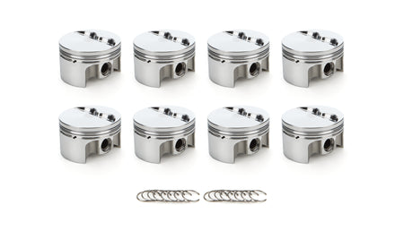 RaceTec AutoTec Forged Flat Top Piston - 4.040 in Bore - Coated Skirt - Small Block Chevy - (Set of 8)