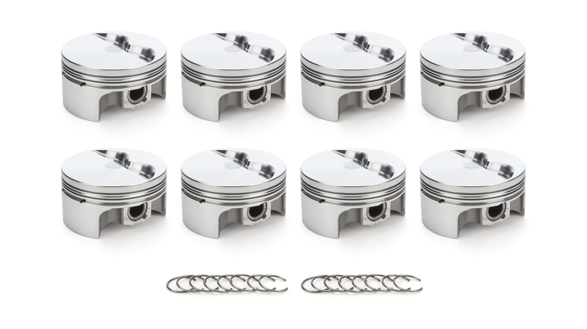 RaceTec AutoTec Forged Flat Top Piston - 4.030 in Bore - Coated Skirt - Small Block Chevy - (Set of 8)