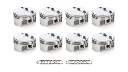 RaceTec AutoTec Forged Flat Top Piston - 4.030 in Bore - Coated Skirt - Small Block Chevy - (Set of 8)