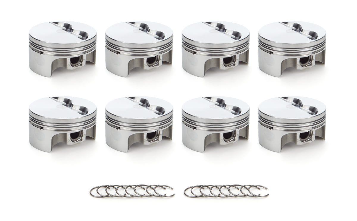 RaceTec AutoTec Forged Flat Top Piston - 4.040 in Bore - Coated Skirt - Small Block Chevy - (Set of 8)