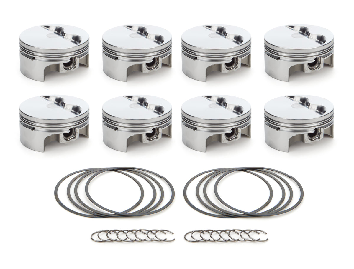 RaceTec AutoTec Forged Flat Top Piston - 4.030 in Bore - Coated Skirt - Small Block Chevy - (Set of 8)