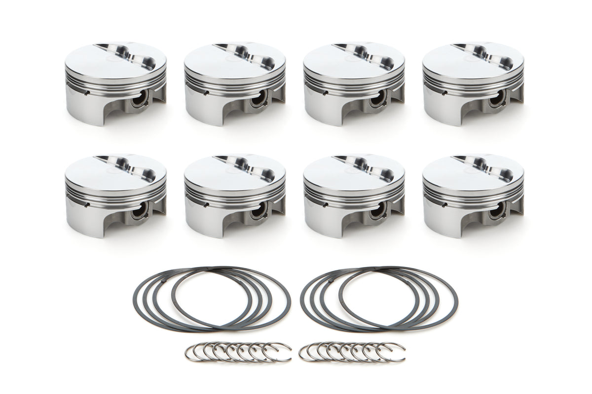 RaceTec AutoTec Forged Flat Top Piston - 4.040 in Bore - Coated Skirt - Small Block Chevy - (Set of 8)