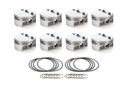 RaceTec AutoTec Forged Flat Top Piston - 4.040 in Bore - Coated Skirt - Small Block Chevy - (Set of 8)