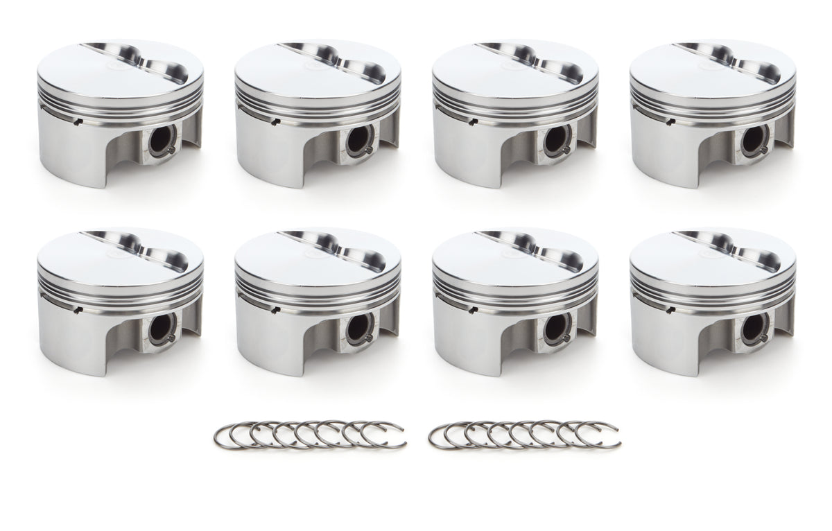 RaceTec AutoTec Forged Flat Top Piston - 4.030 in Bore - Coated Skirt - Small Block Chevy - (Set of 8)