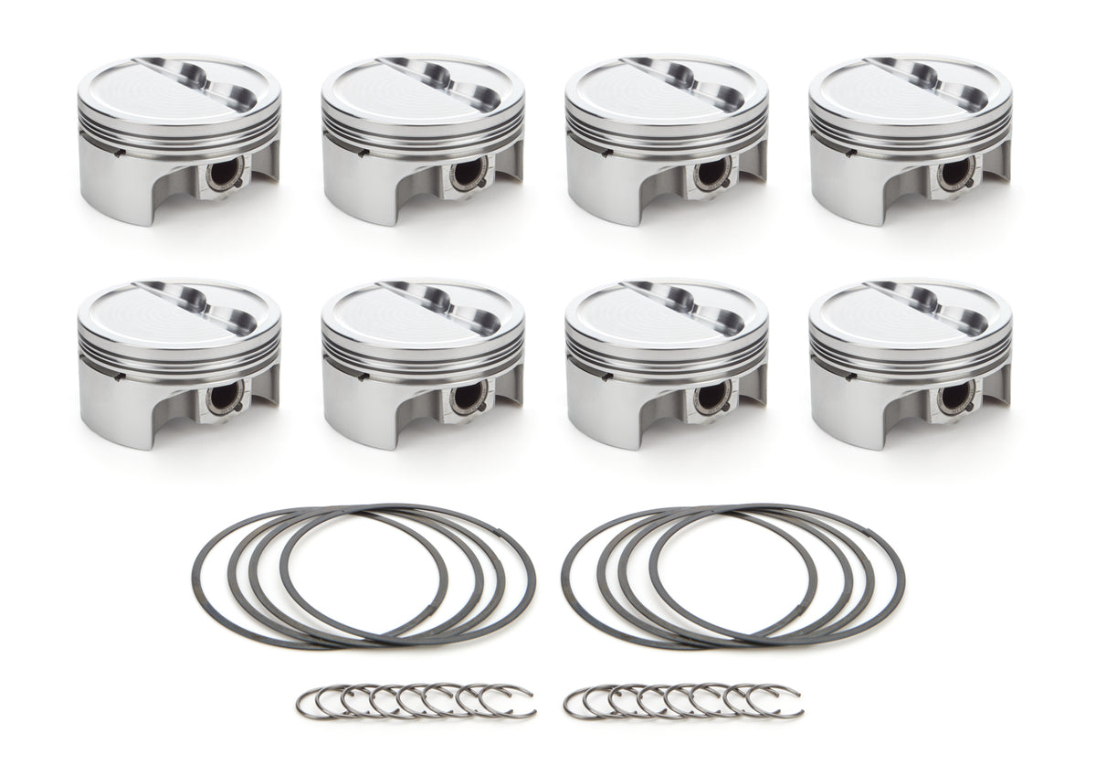 RaceTec AutoTec Forged Dished Piston - 4.040 in Bore - Coated Skirt - Small Block Chevy - (Set of 8)