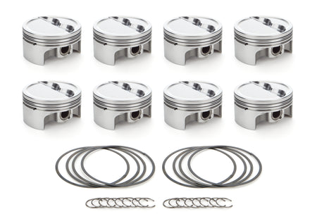 RaceTec AutoTec Forged Dished Piston - 4.040 in Bore - Coated Skirt - Small Block Chevy - (Set of 8)