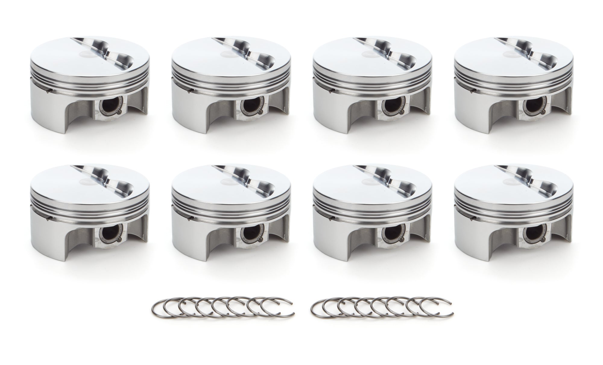 RaceTec AutoTec Forged Flat Top Piston - 4.125 in Bore - Coated Skirt - Small Block Chevy - (Set of 8)