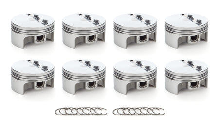 RaceTec AutoTec Forged Flat Top Piston - 4.125 in Bore - Coated Skirt - Small Block Chevy - (Set of 8)