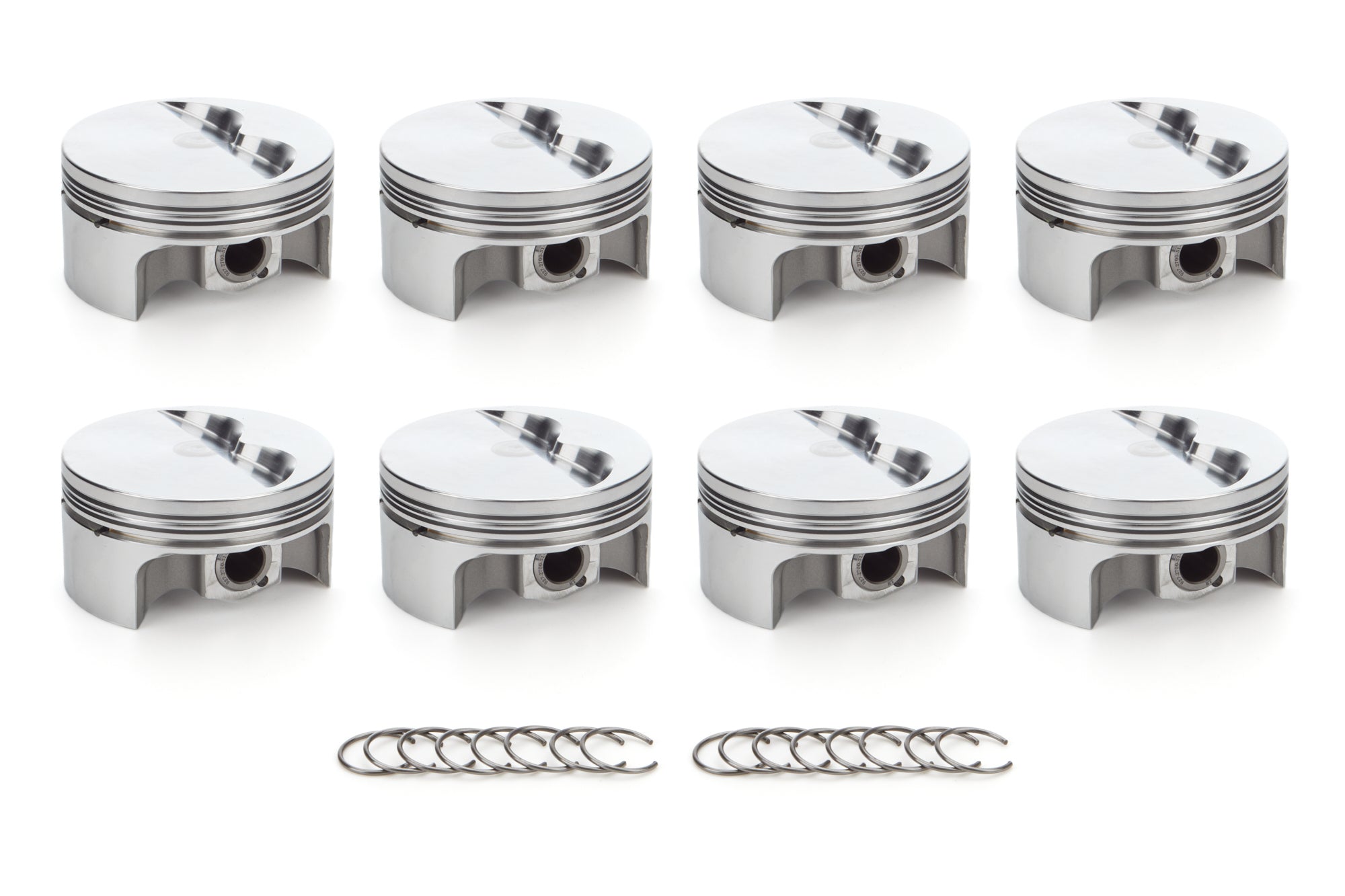 RaceTec AutoTec Forged Flat Top Piston - 4.155 in Bore - Coated Skirt - Small Block Chevy - (Set of 8)