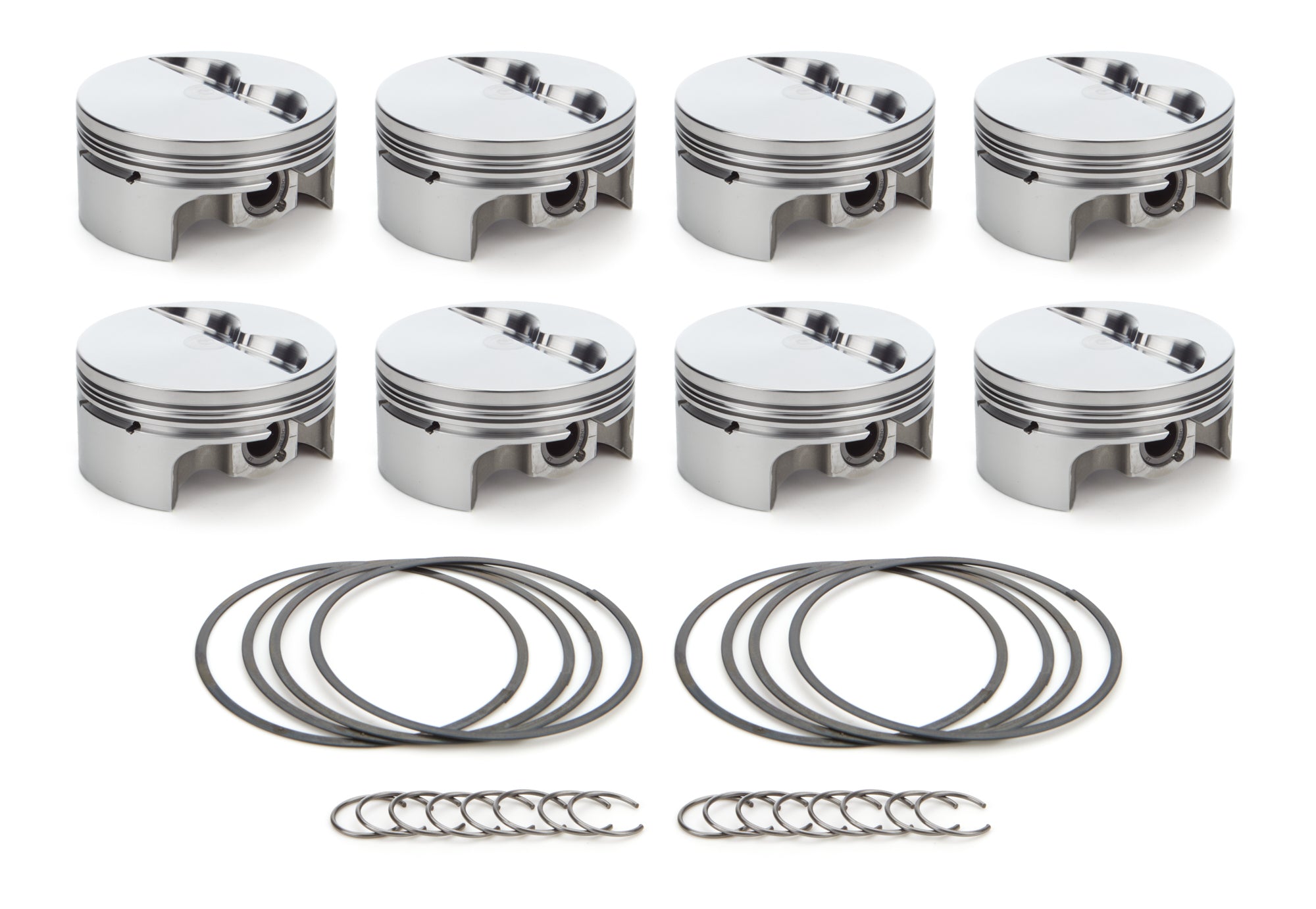 RaceTec AutoTec Forged Flat Top Piston - 4.125 in Bore - Coated Skirt - Small Block Chevy - (Set of 8)