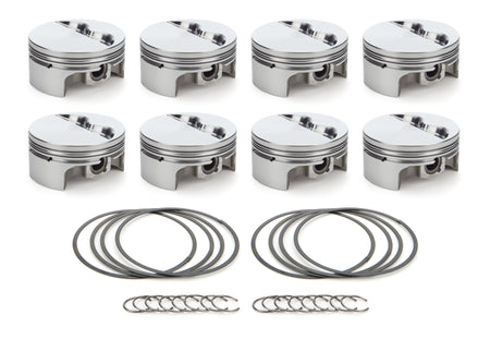 RaceTec AutoTec Forged Flat Top Piston - 4.125 in Bore - Coated Skirt - Small Block Chevy - (Set of 8)