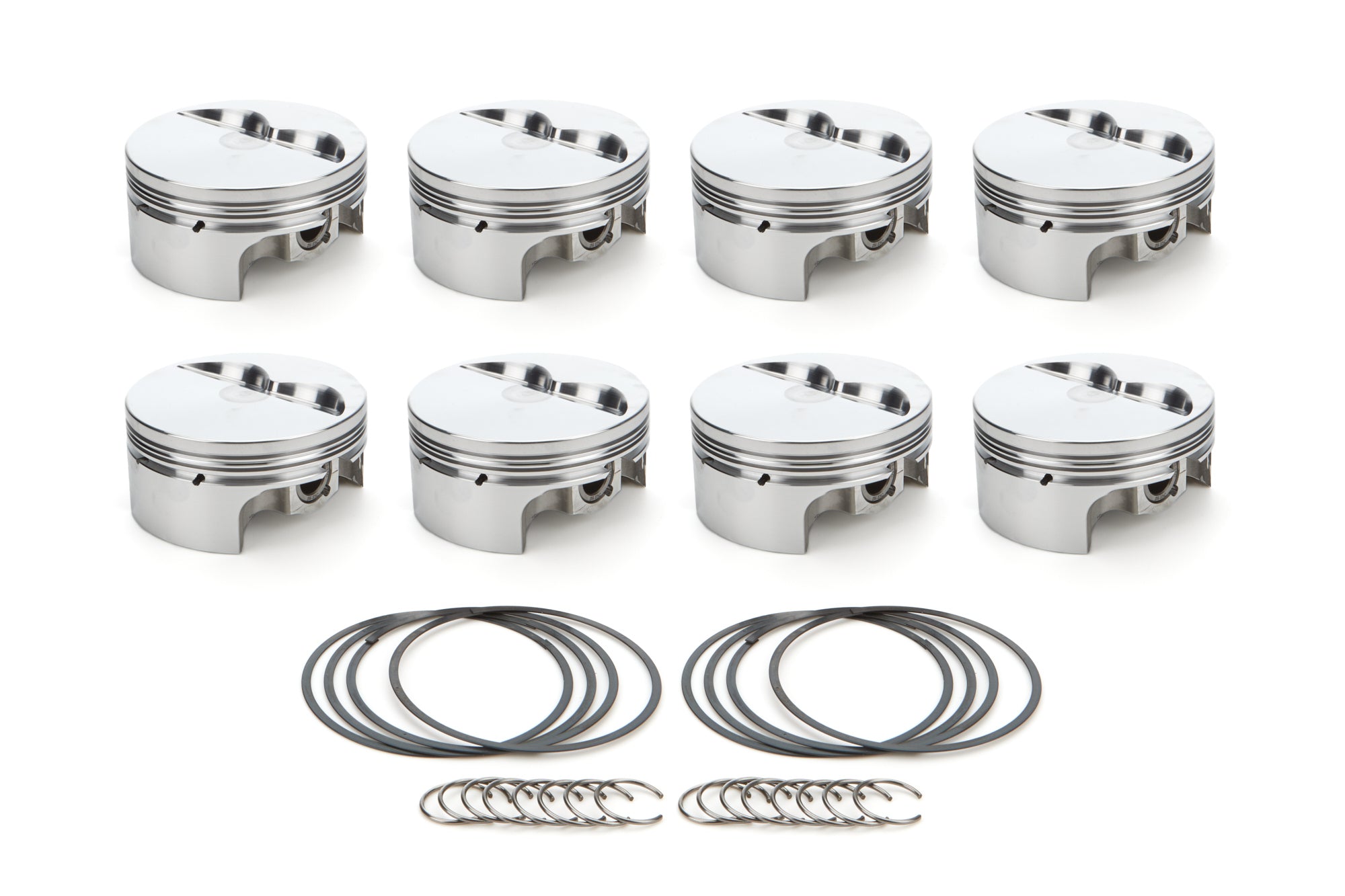 RaceTec AutoTec Forged Flat Top Piston - 4.155 in Bore - Coated Skirt - Small Block Chevy - (Set of 8)