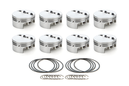 RaceTec AutoTec Forged Flat Top Piston - 4.155 in Bore - Coated Skirt - Small Block Chevy - (Set of 8)