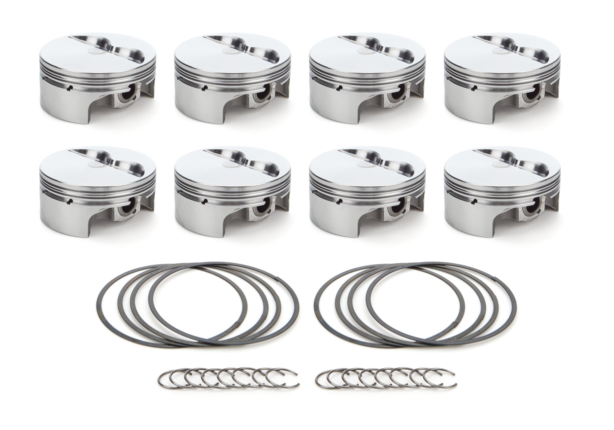 RaceTec AutoTec Forged Flat Top Piston - 4.125 in Bore - Coated Skirt - Small Block Chevy - (Set of 8)