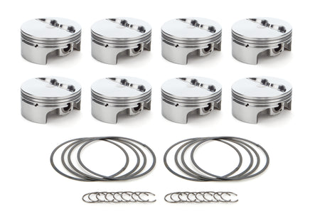 RaceTec AutoTec Forged Flat Top Piston - 4.125 in Bore - Coated Skirt - Small Block Chevy - (Set of 8)