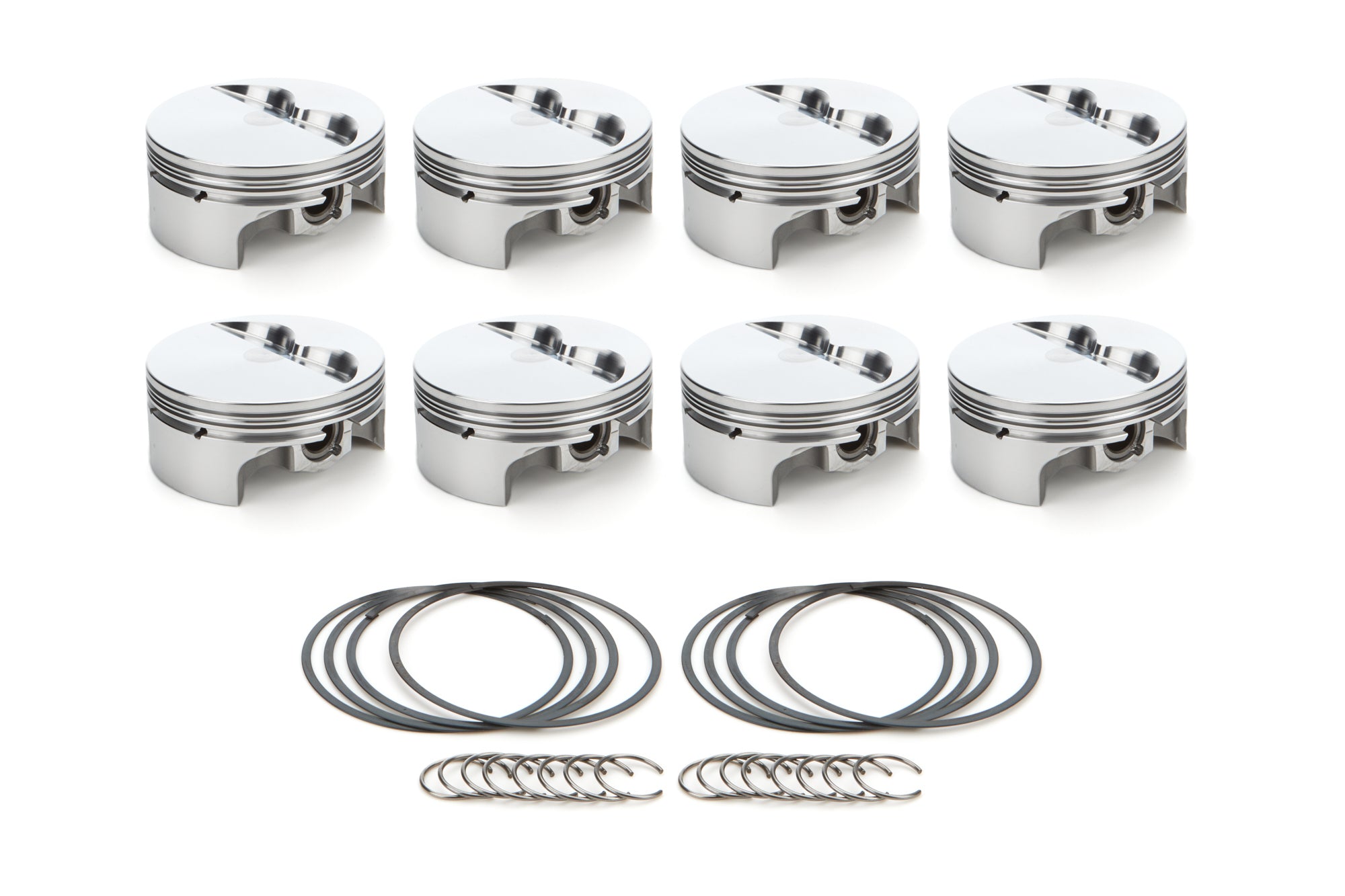 RaceTec AutoTec Forged Flat Top Piston - 4.155 in Bore - Coated Skirt - Small Block Chevy - (Set of 8)