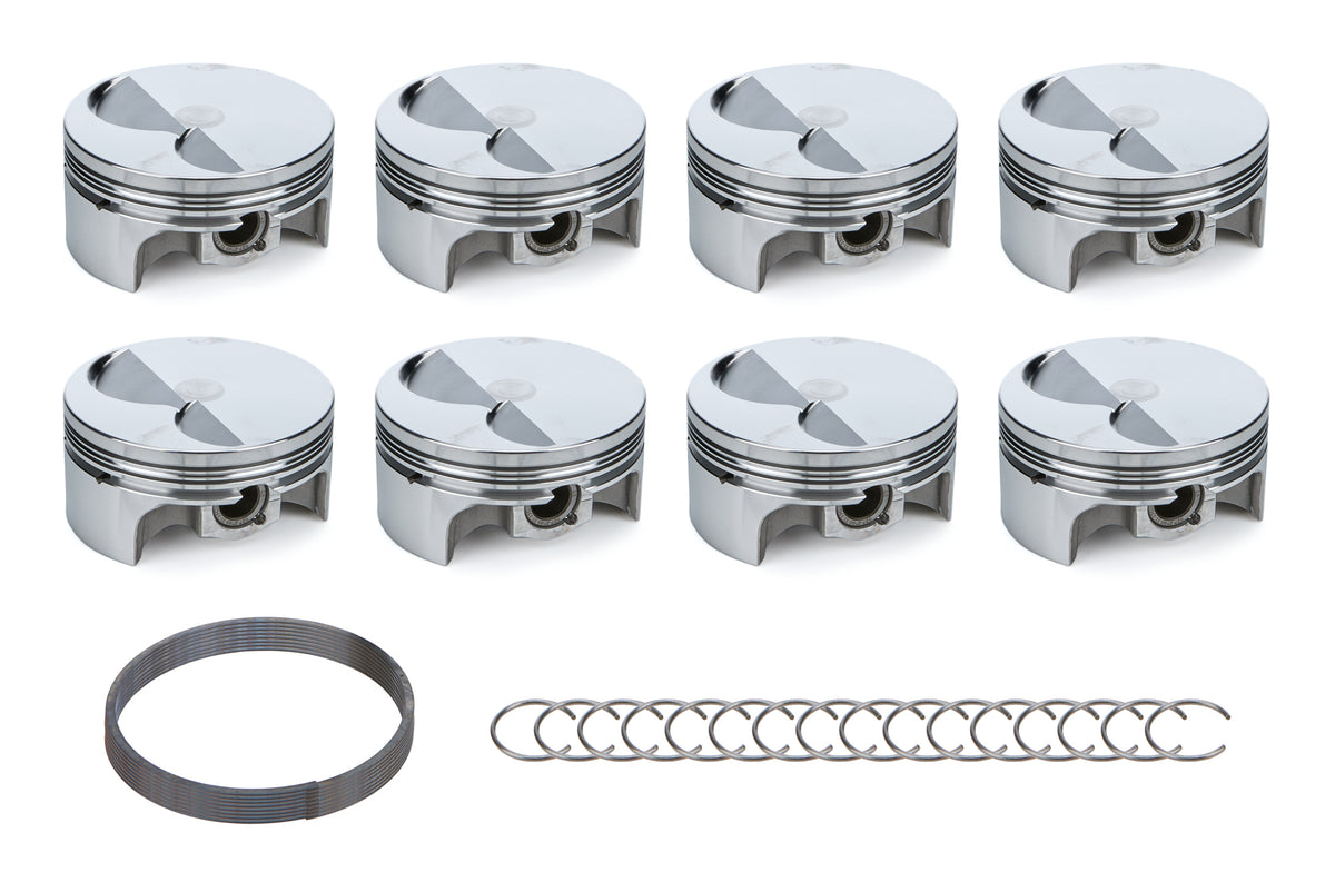 RaceTec AutoTec Twisted Wedge Forged Flat Top Piston - 4.125 in Bore - Small Block Ford - (Set of 8)