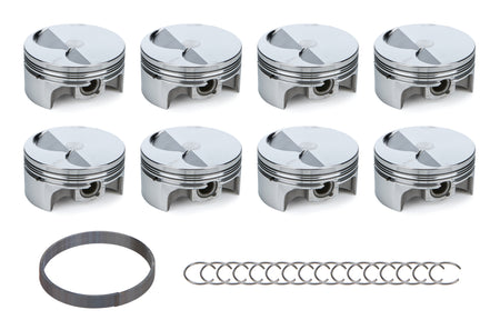 RaceTec AutoTec Twisted Wedge Forged Flat Top Piston - 4.125 in Bore - Small Block Ford - (Set of 8)
