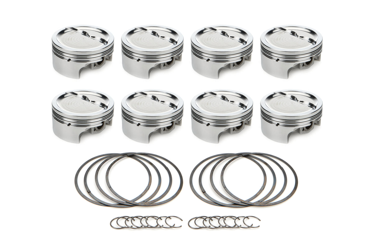 RaceTec AutoTec Dished Forged Piston - 4.155 in Bore - Small Block Chevy (Set of 8)