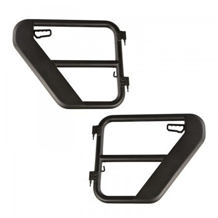 Rugged Ridge Tube Doors Rear Textured Black 18- Wrangler JL