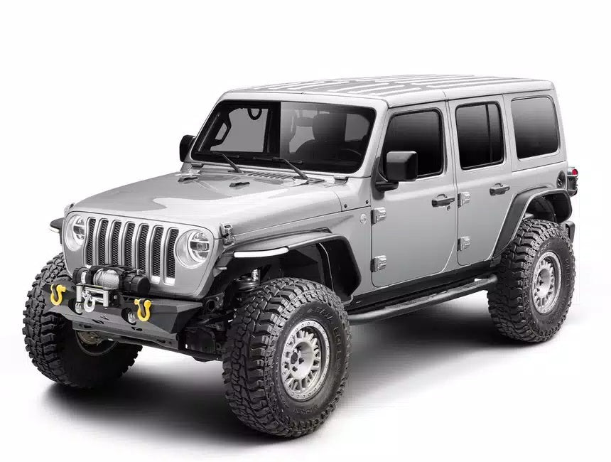 Rugged Ridge Metal Max Fender Flare - Flat Style - Front - Black - Jeep Wrangler JL 2018-24 / Jeep Gladiator 2020