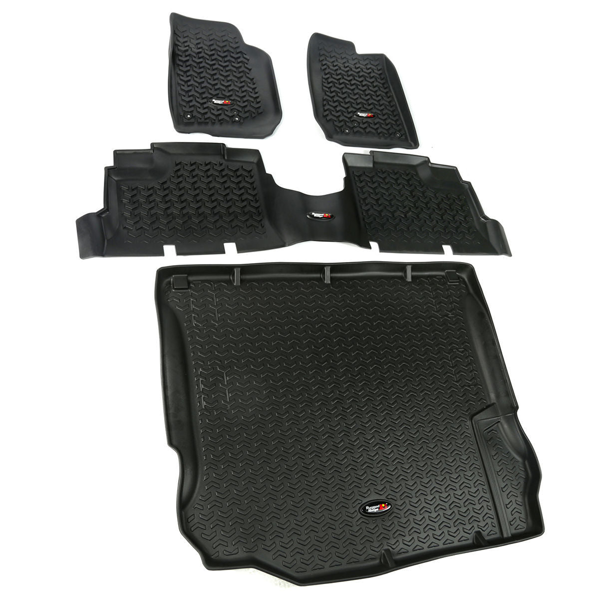 Rugged Ridge Floor Liner Kit Black 4 Door 11-18 Jeep Wrangler