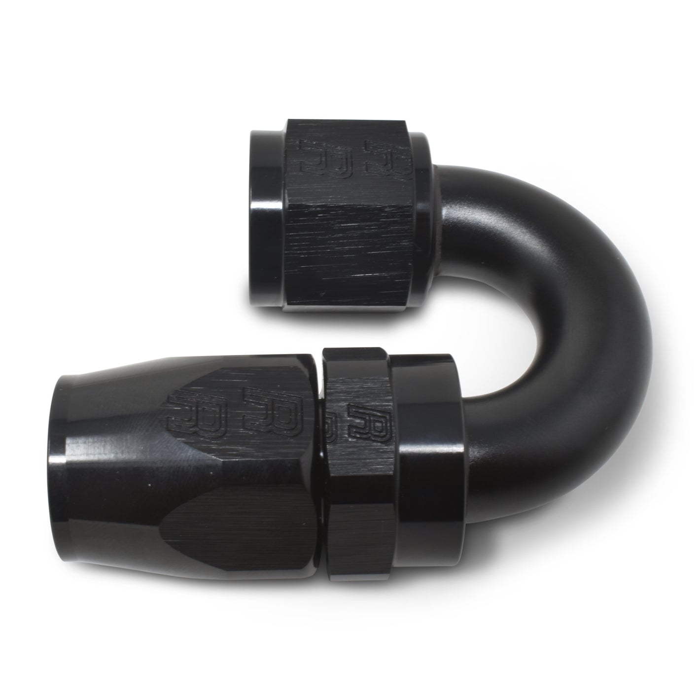 Russell Full Flow 180 Degree 6 AN Hose to 6 AN Female Swivel Tight Radius Hose End - Black