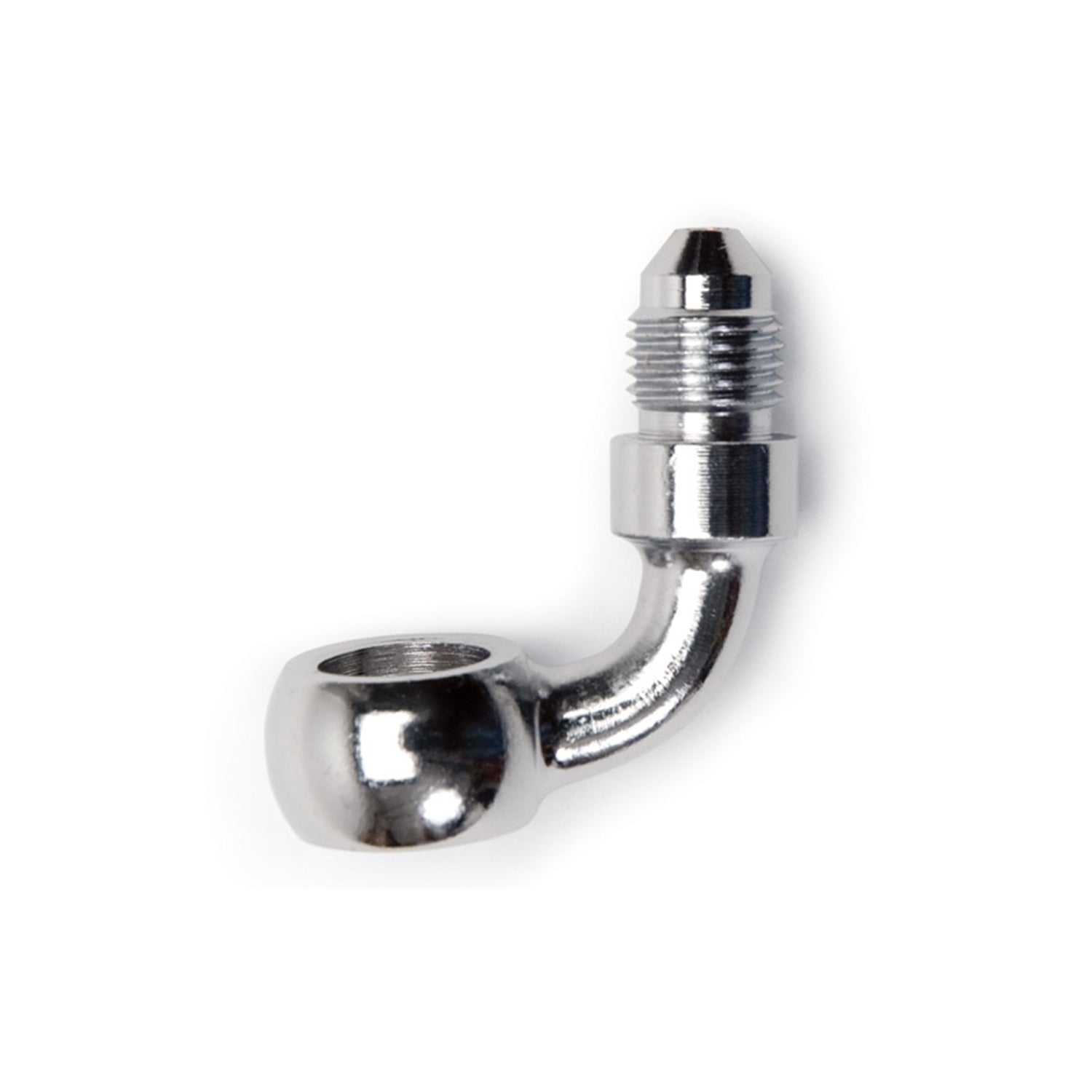 Russell 90 Degree 3 AN Male to 10 mm Banjo Stainless Fitting - Chrome