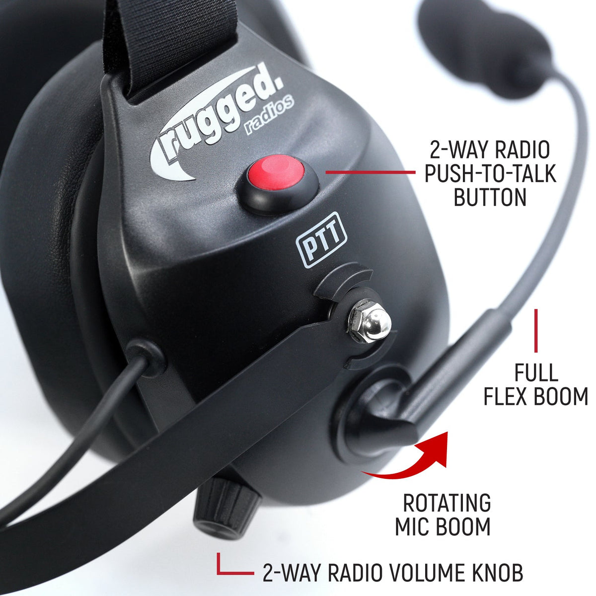 Rugged Radios RW-H52 Bluetooth Headset for Cell Phones - 2-Way Radio Compatible RW-H52