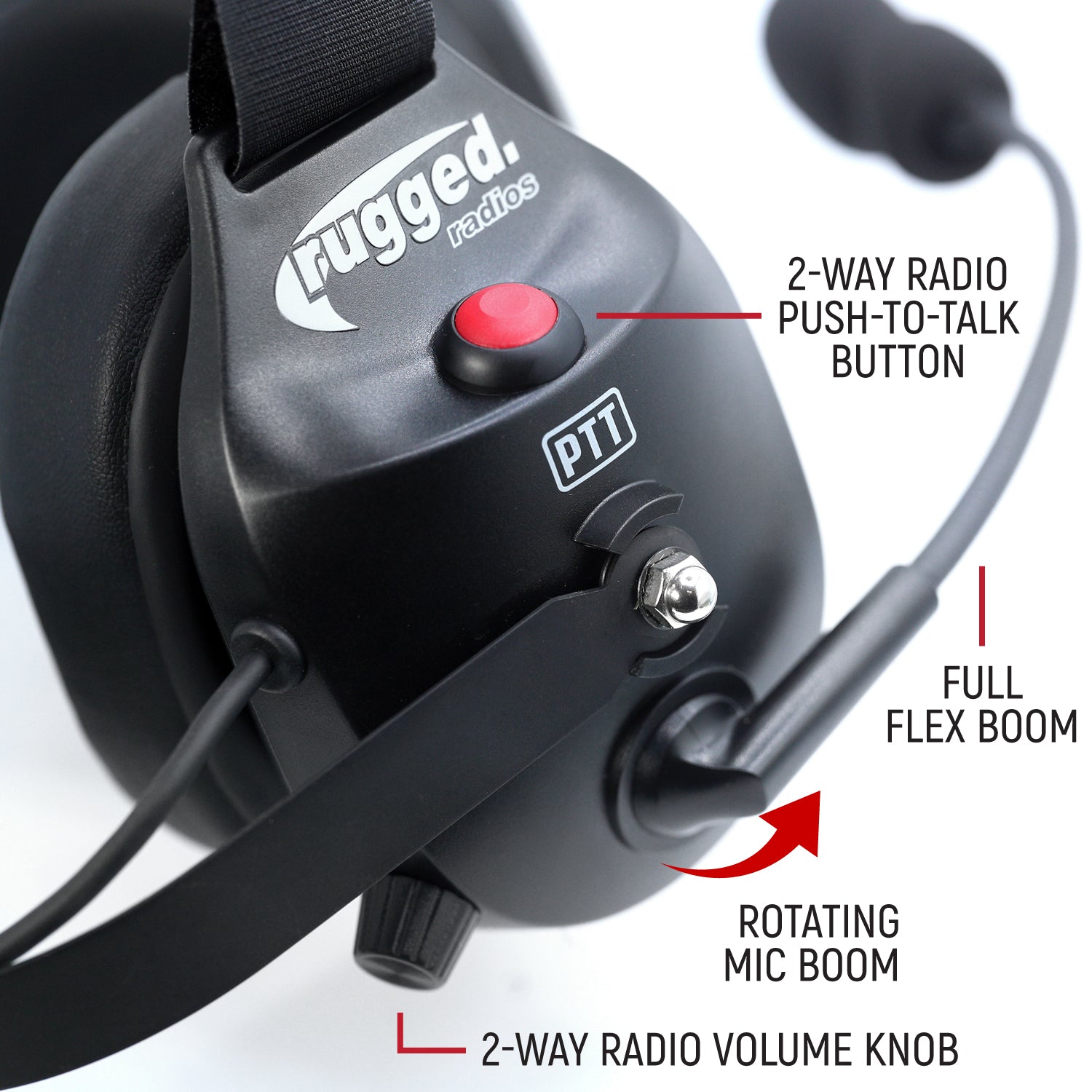 Rugged Radios RW-H52 Bluetooth Headset for Cell Phones - 2-Way Radio Compatible RW-H52