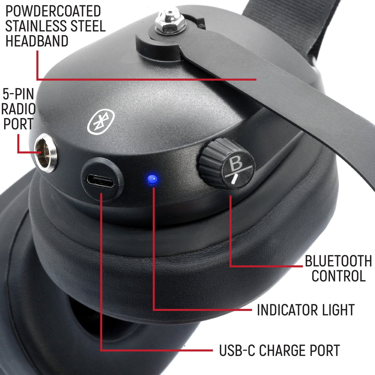Rugged Radios RW-H52 Bluetooth Headset for Cell Phones - 2-Way Radio Compatible RW-H52