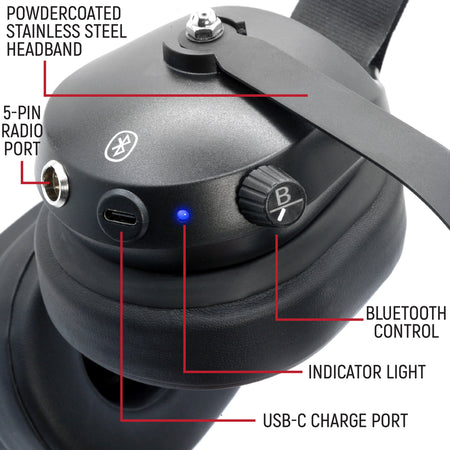 Rugged Radios RW-H52 Bluetooth Headset for Cell Phones - 2-Way Radio Compatible RW-H52