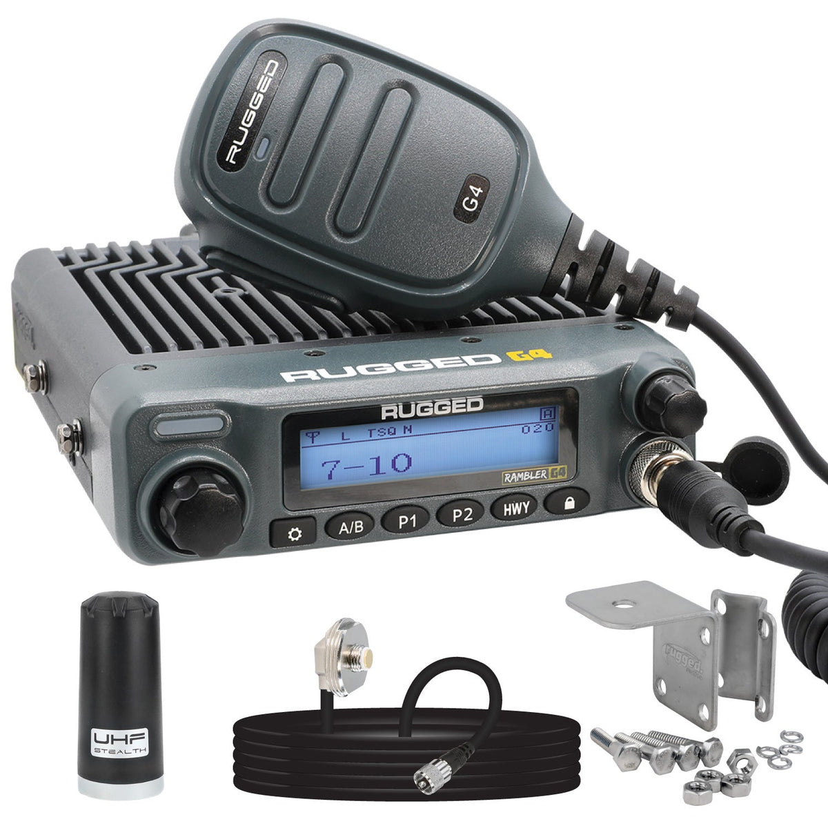 Rugged Radios Rambler G4 GMRS Band Mobile Radio Kit Lite w/ Stealth Antenna RKL-G4