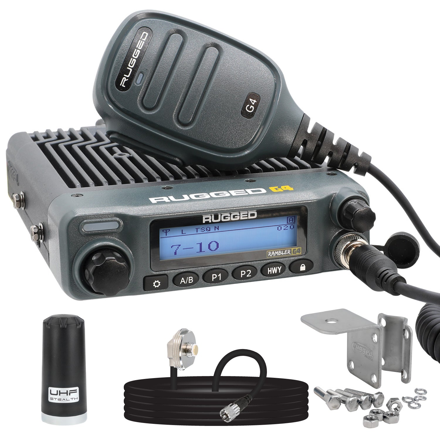 Rugged Radios Rambler G4 GMRS Band Mobile Radio Kit Lite w/ Stealth Antenna RKL-G4